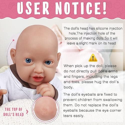 Vollence 23 inch Full Silicone Baby Dolls - Realistic, Not Vinyl, Cute Reborn Dolls - Lifelike Baby Child Gifts - Girl thumbnail 3