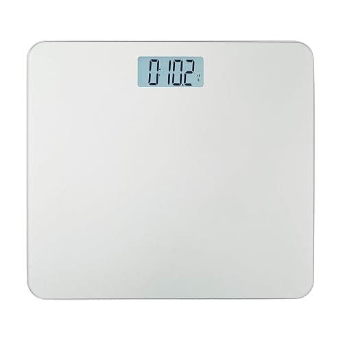Amazon Basics Body Weight Scale - Auto On/Off Function, Silver, 11.81 x 10.63 x 0.85 inch thumbnail 2
