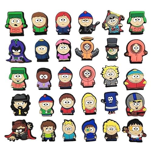 Super Cute Cartoon Themed Shoe Charms Value Pack Rubber Fun Charm for Women Men Teens Kids Gift - South Park 30pcs - Image 1