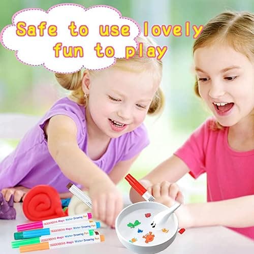 Kiddies Create Magical Floating Drawings Bundle, Magical Drawing Pens for Kids Water, Magic Water Painting Pen Set for Tattoos, DIY Art Ink Marker Kit with Spoons & Towel, Boys Girls Children's Gifts thumbnail 7