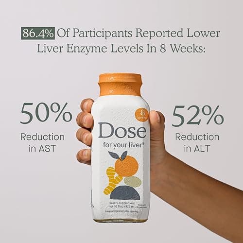 DOSE for Your Liver Cleanse Detox & Repair, Made with Organic Milk Thistle Supplement with Turmeric, Dandelion, Ginger, and Orange, Supports Healthy Liver Function,16oz Bottle, 3 Pack (3 Week Supply) thumbnail 5
