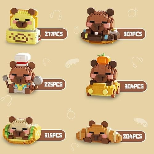HIGH GODO Capybara Party Favors Building Set, 1632PCS Cute Capybara Building Blocks for Goodie Bag Stuffers, Party Favors Birthday Gift for Adult Teens 14+ (Not Compatible with Major Brand) thumbnail 5