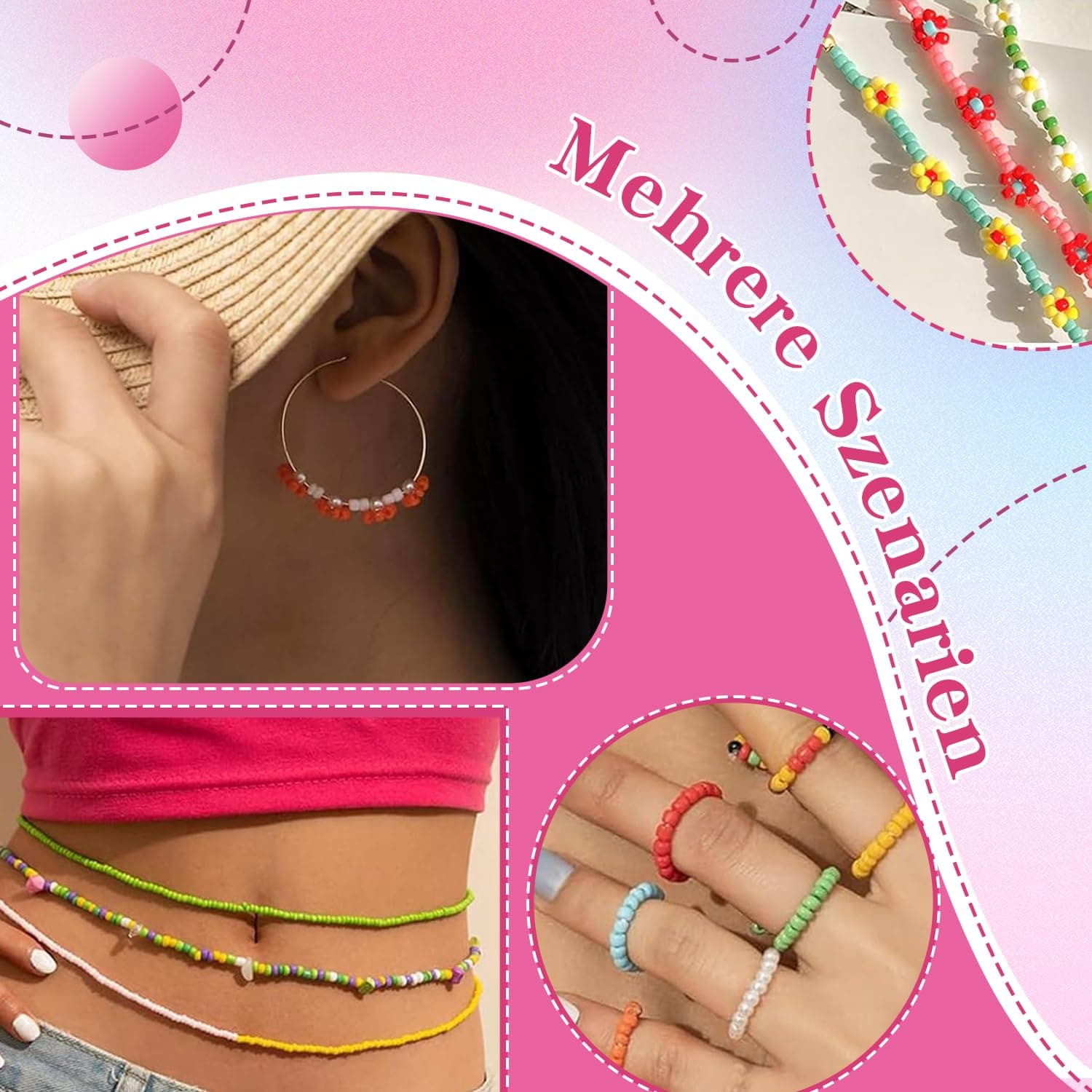 9600 Pieces Glass Beads for Threading 3mm 39 Colors Rocailles Beads Colorful Craft Beads Elastic Cord Jewelry Beads thumbnail 6