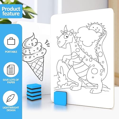 Dry Erase LapBoards, PANDRI 26 Pack Double Sided 12.5 x 9 Inch Whiteboards with 26 Erasers, Dry Erase Boards for Office Students Classroom Teacher Supplies thumbnail 5