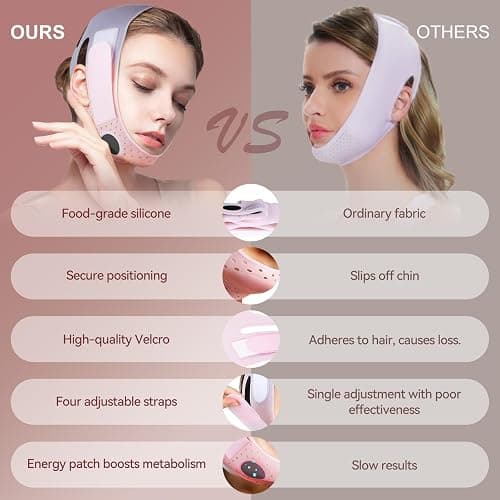 V-Line Mask Chin Up Mask V Shaped Face Mask Chin strap, Soft Silicone Chin Strap V Line Lifting Mask for Women,Jaw Exerciser thumbnail 6