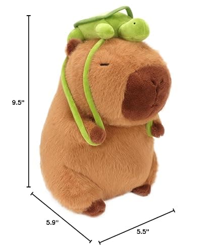 CHDBLOCK Capybara Plush Toy - 9 Inch Cute Capybara Stuffed Animal with Turtle Backpack, Kawaii Capibara Plushie for Kids and Adults - Capybara Baby - Small thumbnail 8