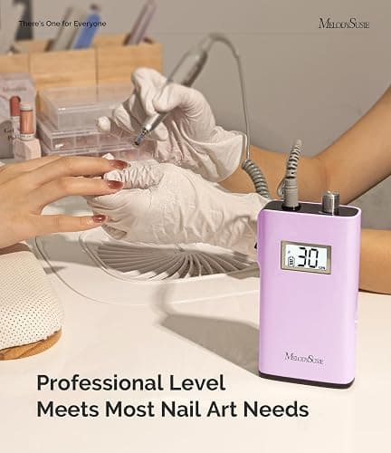 MelodySusie Entry-Level Clip-On Cordless Nail Drill, SC320H 30000RPM Popular Classic E-File with LCD Display for Manicure Shaping & Gel Removal, Perfect for Training, Nail Art Practice & Home Use thumbnail 5