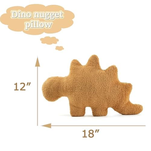 NXCHIZS Dino Nugget Pillow Plush, Funny Chicken Nugget Plushie Birthday Gift, Dino Decorative Throw Pillow for Kids Room Decor, Dinosaur Stuffed Animal Idea Birthday Gift for Teens Kids and Adult thumbnail 3