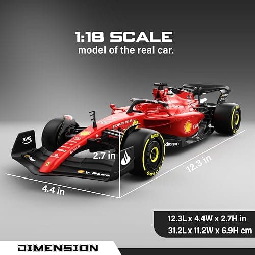 Voltz Toys Authentic Licensed 1:18 Ferrari F1 75 Remote Control Car - F1 Collection RC car Series for Kids and Adults - 2.4GHz RC Car for Gift (1:18 Ferrari F1 75) thumbnail 3