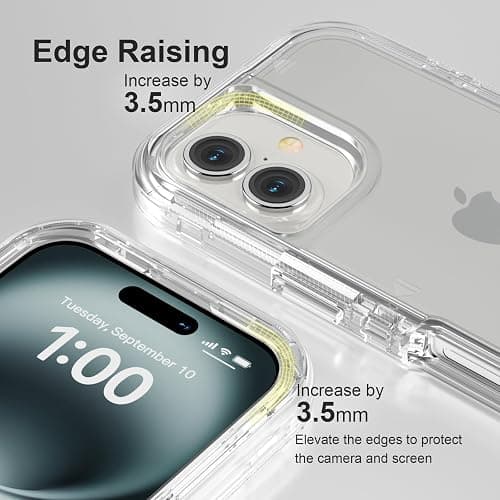 Follaroma for iPhone 16 Plus Case, Heavy Duty Shockproof Protection Phone Cases, Anti-Drop, Dual Layer Transparent Protective Cover Compatible with iPhone 16 Plus, 6.7 inch,Crystal Clear thumbnail 5