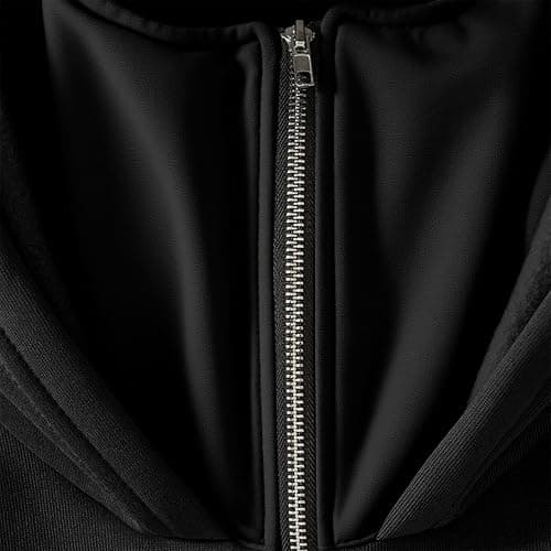 Ewleguzka Cagoule à capuche zippée pour femme - Veste polaire à fermeture éclair intégrale - Sweat à capuche surdimensionné décontracté pour l'automne et l'hiver avec poches thumbnail 6