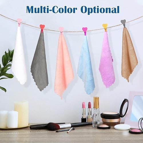 Orighty Makeup Remover Cloths, Cleansing, Reusable, Soft & Washable Coral Fleece Microfiber Washcloths/Towel for Face, Eye, Lips, Pack of 24, 7 x 7 inch thumbnail 3