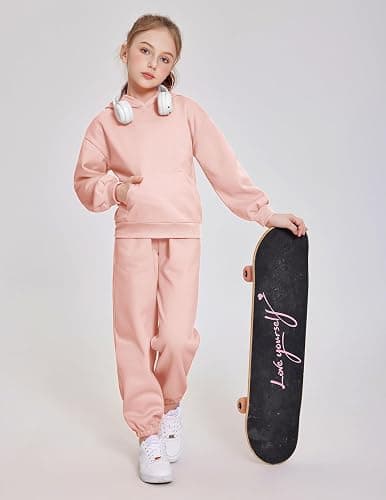 Arshinet Girls 2 Piece Outfits Hoodie Sweatsuit Sets Oversized Sweatshirt and Baggy Fall Fashion Sweatpant with Pockets thumbnail 3