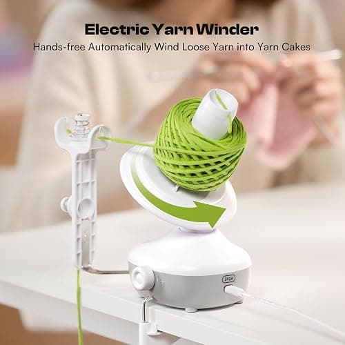 Caydo Yarn Winder, Mini Electric Yarn Winder, Automatic Yarn Cake Winder with Dual Tension Spring Stepless Speed, Compact 7oz Yarn Winder for Crocheting Yarn Spinner, Ideal for Crochet Enthusiasts thumbnail 2