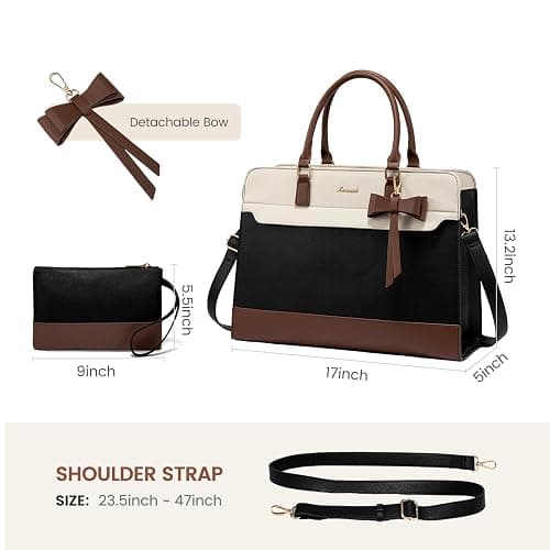 LOVEVOOK Laptop Tote Bag for Women,Leather Work Bag, Waterproof Business Teacher Bag,Large Computer Handbag Purse Briefcase,Office Gifts for Women thumbnail 8