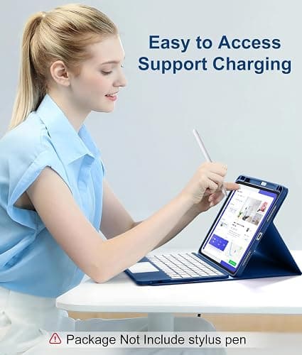 Harvopu Compatible with iPad Air 11 Inch & Air 5th/ Air 4th Generation Case with Keyboard - Multi-Touch Trackpad, 7-Color Backlit, Detachable Folio Cover for Air 11-inch M3/M2 (2025/2024) (Navy Blue) thumbnail 7