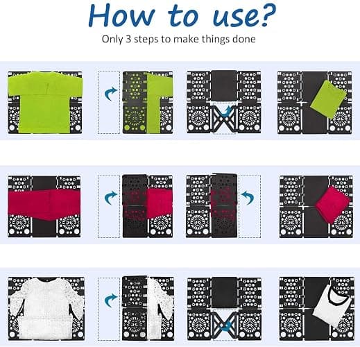 BoxLegend V3 Shirt Folding Board t Shirts Clothes Folder Durable Plastic Laundry folders Folding Boards,Black - Black thumbnail 6