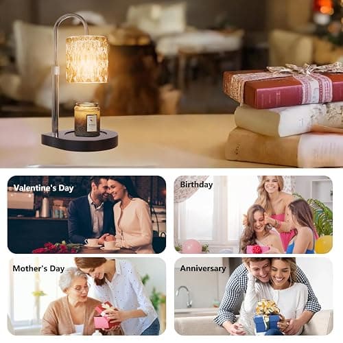 GEEZO Fragrance Candle Warmer Lamp，Electric Candle Warmer with Timer & Dimmer，Mom Christmas Birthday Gifts for Women, House Warming Gifts New Home Bedroom Decor thumbnail 7