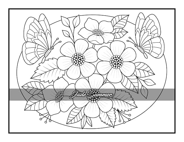 100 Flowers: An Adult Coloring Book with Bouquets, Wreaths, Swirls, Patterns, Decorations, Inspirational Designs, and Much More! thumbnail 98