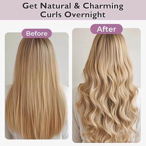 Overnight Hair Curlers Heatless Curls - 6 Pcs No Heat Blowout Curling Rods to Sleep In with Satin Hair Scarf thumbnail 2