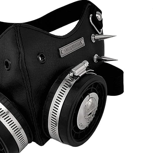 crazy hunter Steampunk Mask Cosplay Skull Masque Men/women Gothic Leather Mask thumbnail 5