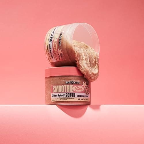 Soap & Glory Smoothie Star Exfoliating Body Scrub - Buff & Smooth Skin - Almond & Caramel Scented Vegan Body Polish - Brightening Scrub with Honey Extract + Sweet Almond Oil (300ml) thumbnail 4