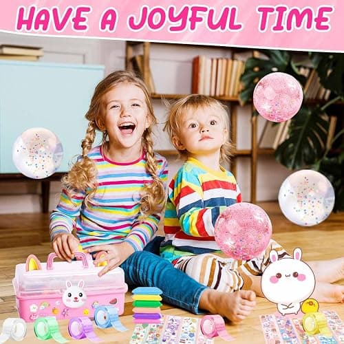 ZiZa Cute Bunny Nano Tape Bubble Kit for Kids, Nano Tape Squishy Maker Making Kit, Christmas Birthday Arts and Crafts Gifts Toys for Girls, Step by Step Video Tutorials thumbnail 7