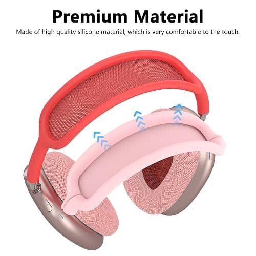 Silicone Case Cover for AirPods Max Headphones, Ear Pad Case Cover/Ear Cups Cover/Headband Cover for AirPods Max (USB-C/Lightning)(2024/2020),Accessories Silicone Protector for Apple AirPods Max, Pink thumbnail 7