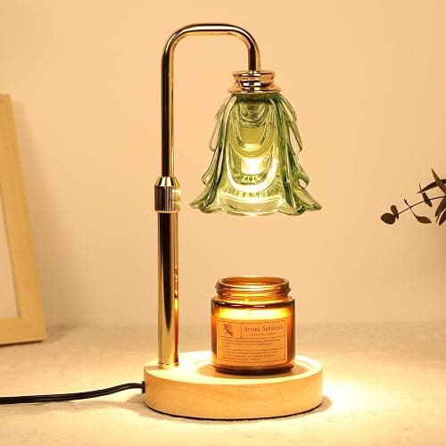 Droyek Candle Warmer Lamp with Timer Electric Candle Warmer Lamp Adjustable Height Dimmable Wax Warmer Lamp Jar Candles with 2 Bulbs for Home Decor & Office - Image 1