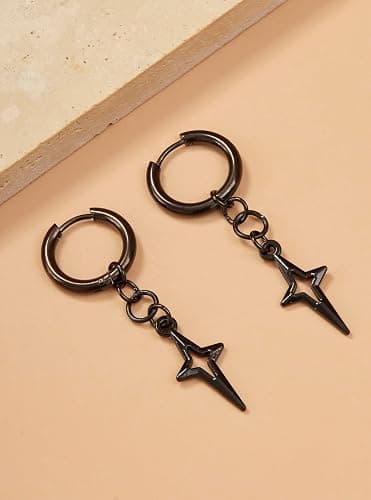 Sacina Gothic Y2k Spike Star Hoop Earrings, Y2K Emo Punk Grunge Goth Earrings, Halloween Christmas Jewelry Gift For Women thumbnail 5