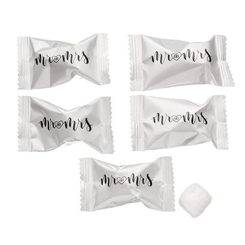 Candy Envy - Modern Mr. and Mrs. Buttermints - 10 Bags Casepack with Approximately 100 Mint Per Bag - Wedding Favors thumbnail 4