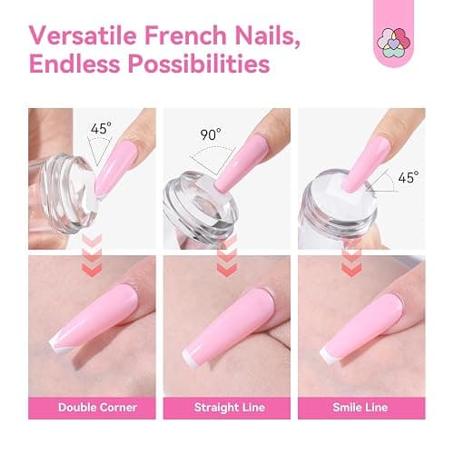 Saviland French Tip Nail Stamp: 4PCS Nail Art Stamper Kit Clear Silicone Nails Stamping Long & Short Jelly Stamper with Scrapers Nails Stamper Kit for French Manicure Home DIY Salon thumbnail 5
