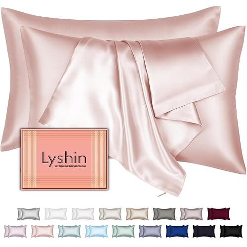 Mulberry Silk Pillow Cases 2 Pack Standard Size 20x26 Inches with Hidden Zipper, Ultra Smooth and Soft Breathable Cooling Silk Satin Pillowcase Set of 2, Better for Hair and Skin, Gifts for Women Men - Image 1