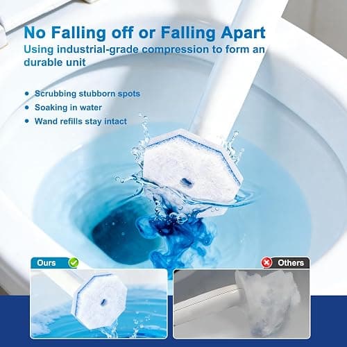Akopryc 60pcs Toilet Cleaner Refill Pads for Clorox Wand | Upgrade 3-Layer, Won't Fall Apart, Powerful Foam, Safe On Porcelain thumbnail 3