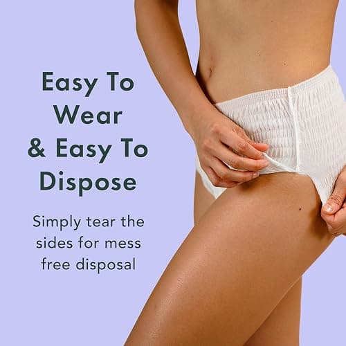 Rael Disposable Underwear for Women, Organic Cotton Cover - Postpartum Essentials, Leak Locker, Unscented, Maximum Coverage (Size S-M, 20 Count) thumbnail 6