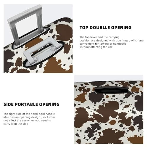 JZDACH Brown Skin Milk Cow Print Luggage Cover Elastic Washable Stretch Suitcase Protector Anti-Scratch Travel Suitcase Cover for Kid and Adult XL (29-32 inch suitcase) thumbnail 4