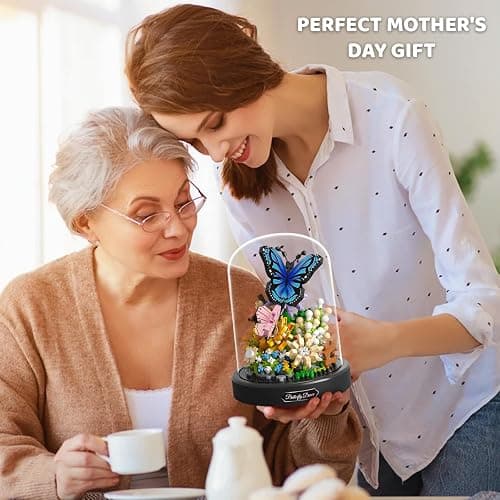 QLT QIAOLETONG Flower Bouquet Building Kit for Adults, 530 PCS Animals Flowers Botanical Collection Mini Building Blocks Set, Valentine's Day for Her Mom Women Wife Girlfriend (Butterfly) thumbnail 2