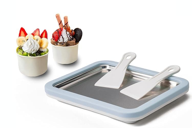 JoyMech Ice Cream Roll Maker Rolled Ice Cream Machine, Sweet Spot Pan, Instant Cold Plate, Ideal for Making Rolled Ice Cream Soft Serve Slushies Frozen Yogurt Sorbet and Gelato (Sky Blue) - Image 1