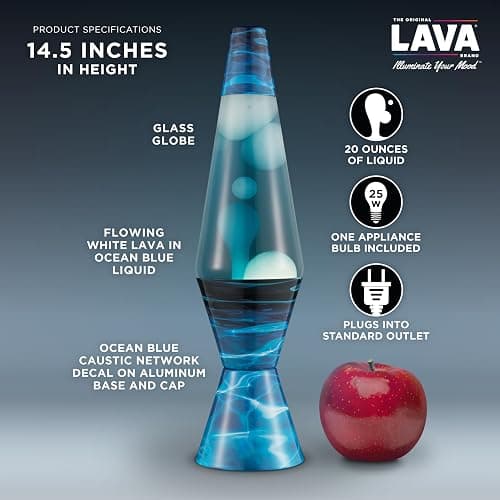 The Original Lava® Lamp - 14.5" Night Swim - Classic Liquid Motion Lamp - White Wax and Blue Liquid - Item #2095 (Amazon Exclusive) thumbnail 4