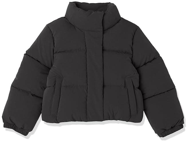 Amazon Essentials Girl's Cropped Full-Zip Puffer Jacket (Quilted Matte or Sherpa Fleece) - Image 1