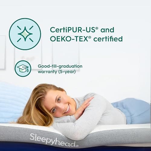 Sleepyhead Twin XL 3 Inch Gel Memory Foam Mattress Topper for College Dorm – Thick, Cooling & Comfortable Mattress Pad with Washable Cover – Dorm Room Essentials for College Students (XL Twin 3") - Twin XL - 3-Inch Cooling Gel thumbnail 2