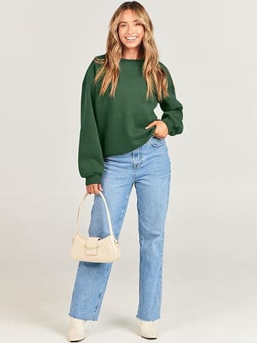 ANRABESS Womens Sweatshirts Crewneck Fleece Oversized Pullover Sweaters Fall Winter Cute Tops Teen Girls Preppy Clothes 2025 thumbnail 9