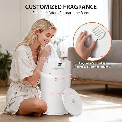 CWDOlROI Towel Warmers for Bathroom, 20L Large Towel Warmer Bucket, Fits Up Two 40"X70" Oversized Towels, Bathrobes, Blankets, Towel Heater with LCD, 4 Timer Setting and Auto Shut Off(White) thumbnail 6