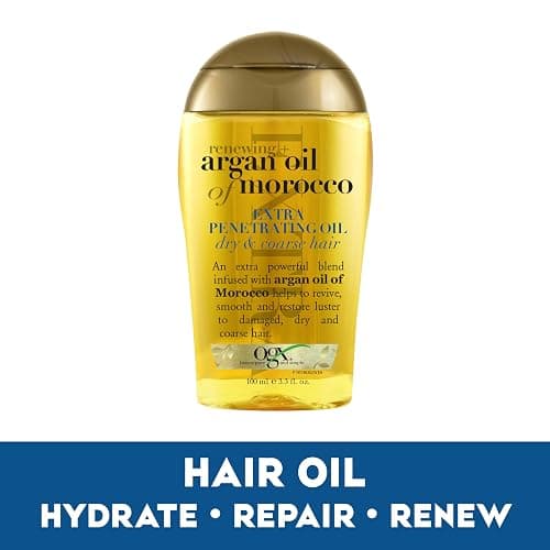 OGX Renewing + Argan Oil of Morocco Hair Oil, Extra Strength Penetrating Serum Treatment for Dry, Damaged, Frizzy, Curly & Coarse Hair, Cold-Pressed Argan Oil, Shine, 3.3 Fl Oz thumbnail 4