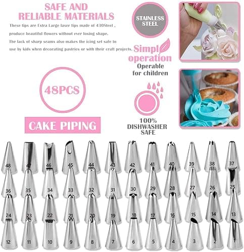Cake Decorating Supplies Kit 464 Pcs with Non-Slip Cake Turntable and Springform Cake Pans，Icing Piping Tips Set，Chocolate Mould & Muffin Cups，Baking Supplies for Beginners and Cake Lovers thumbnail 3