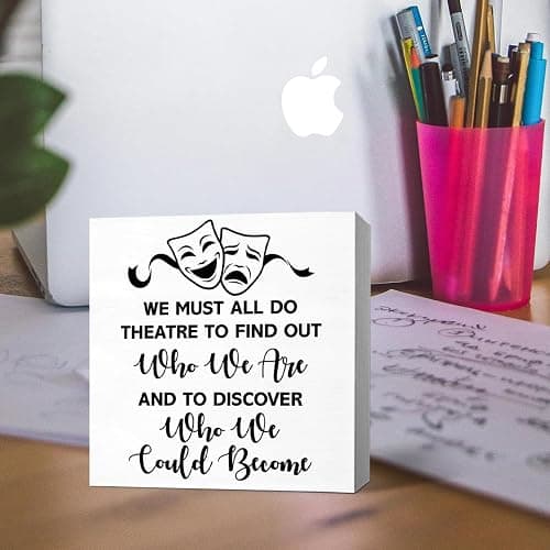 Theater Gifts Musical Theatre Gifts for Theater Lover Actor Actress Director Performers Home Office Room Desk Decor Wooden Box Sign thumbnail 5