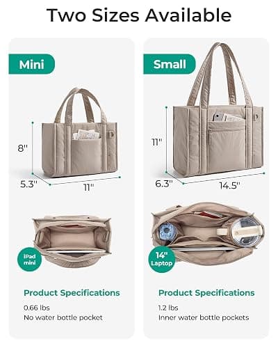 BAGSMART Small Tote Bag for Women, Crossbody Bag with Zipper, Crush Bow Purses for Travel Work College thumbnail 4
