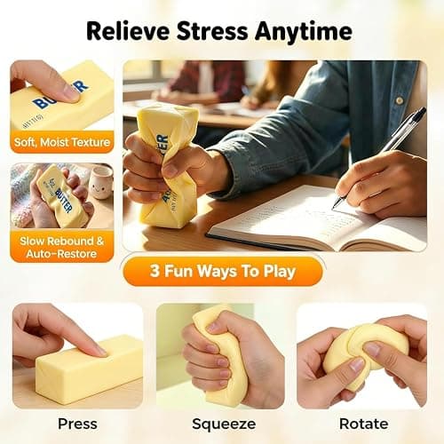 1pcs Squeeze Butter Squishy Toy Soft & Stretchy Fidget Toys (Dumpling Squishy Butter) (Small) thumbnail 4