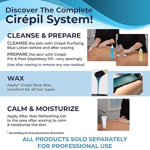 Cirepil - Blue - 400g / 14.11 oz Hard Wax Beads Bag - Face & Body Wax, Unscented & No Strip Needed - Perfect for Sensitive Skin & Brazilian Waxing - Fluid Gel Texture, Easy Hair-Removal thumbnail 8