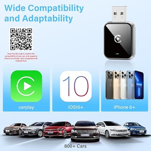 Mini Wireless CarPlay Adapter, 2025 Upgraded iPhone Mini Size Car Play Connect, Black Mirror Wireless and Bluetooth CarPlay Adaptor, Plug&Play, No Delay & Stable Connection, for iPhone thumbnail 6